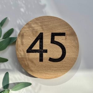 Numar Apartament Lemn Rotund